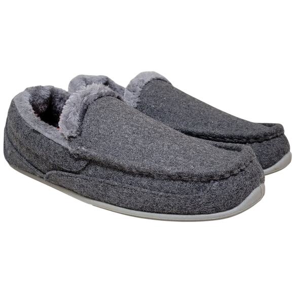 Deer Stags Men Spun Slip On Plush Loafer Slippers Size US 9M Dark Grey Felt - Picture 2 of 4